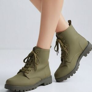 Olive Green Women's Combat Boots